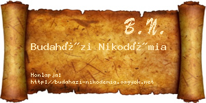 Budaházi Nikodémia névjegykártya